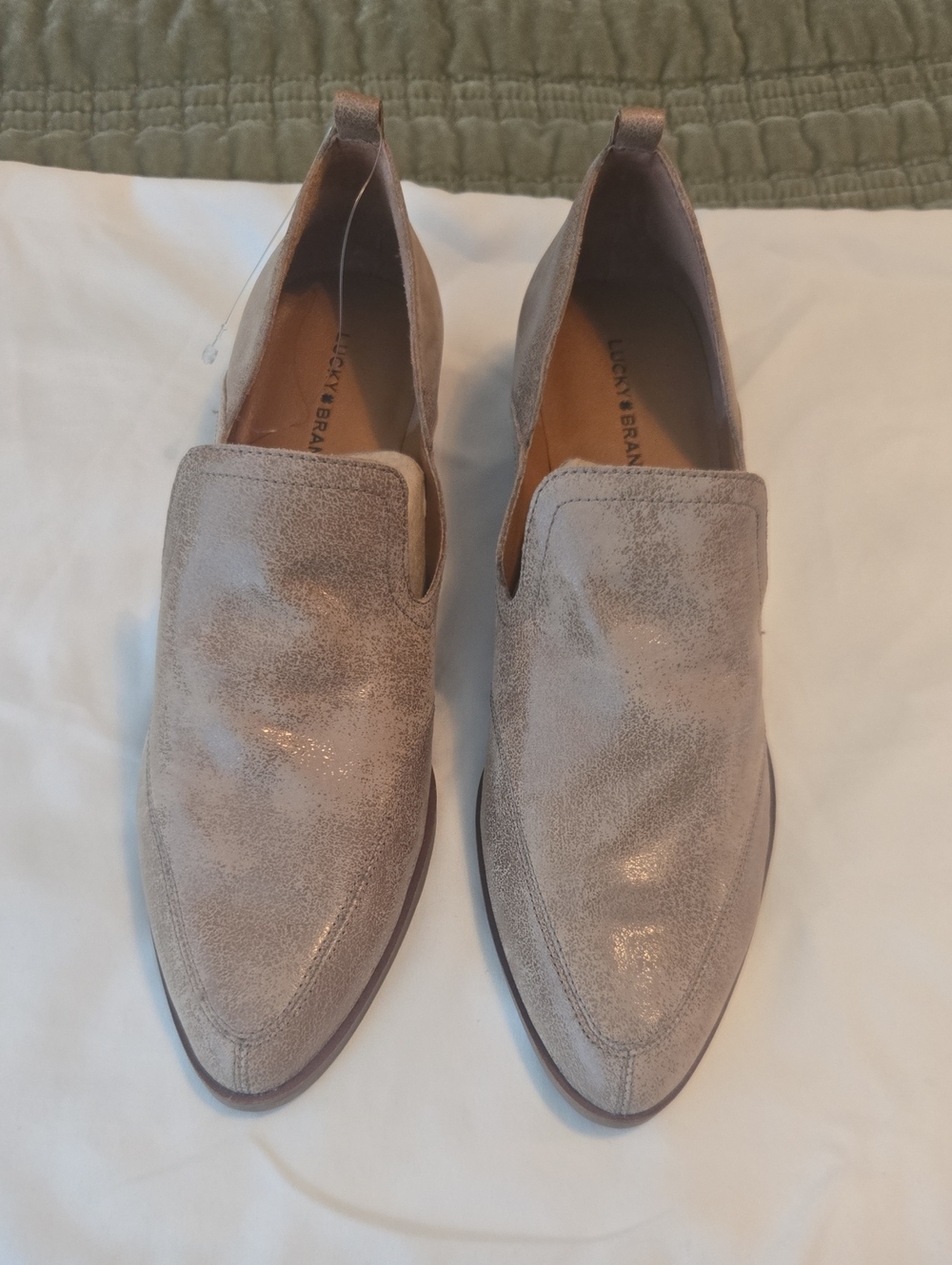 Lucky Brand Women's Slip-On Loafers in Taupe Suede